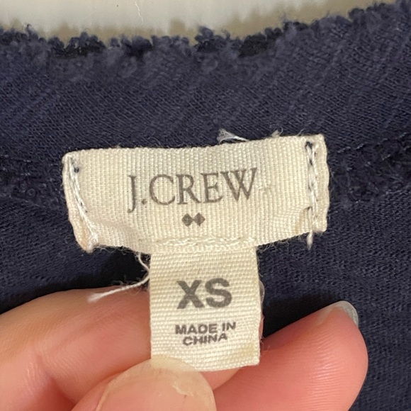 J. Crew Blue Sequin Sparkle Sleeveless Tank Top Raw Hem 100% Cotton Comfy Fun - Picture 8 of 12